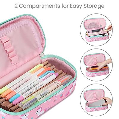 Big Capacity Pink Pencil Pouch Large Cute Marker Pen Case Multiple