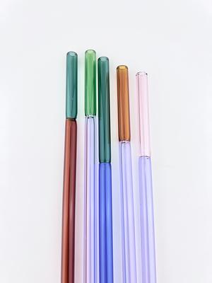 glass straws cool tones 