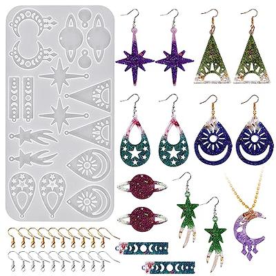 DeryArcle Earring Resin Molds, Moon Stars Jewelry Silicone Mold Kit,  Pendant Epoxy Resin Casting Mould with 20 Pieces Earrings Hooks for DIY  Necklace Keychain Backpack Decor Crafts (Mold A) - Yahoo Shopping