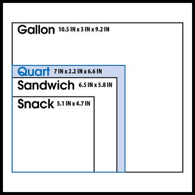 Great Value Quart Storage Fresh Seal Slider Zipper Bags, 25 Count