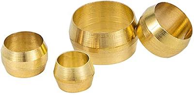 100pcs 1/4 Inch Tube OD Brass Compression Sleeves Ferrules Brass