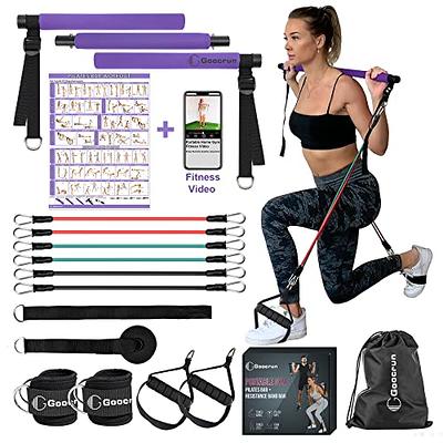 Portable Home Gym, Pilates Bar & Resistance Band Bar Combo Set