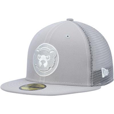 Men's Fanatics Branded Gray Chicago Cubs Logo Adjustable Hat