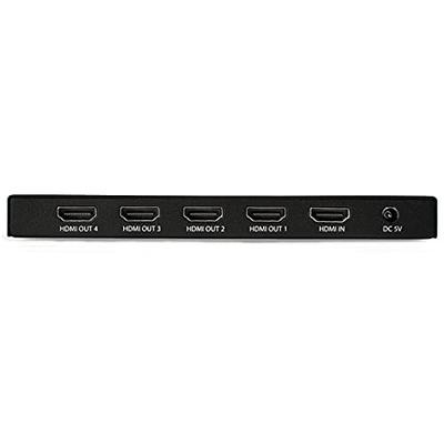 4K HDMI Splitter 1 in 2 Out + HDMI Cable, Yinker 2 Way HDMI Splitter for  Dual Monitors 1x2 4Kx2K@30Hz w/AC Adapter, Mirror Duplicate for PS4 Fire