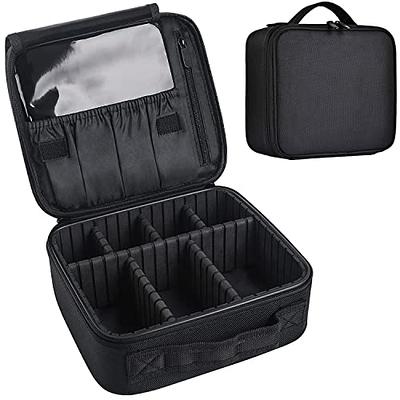 Relavel Travel Makeup Train Case Makeup Cosmetic Case Organizer Portable Artist Storage Bag with Adjustable Dividers for Cosmetics Makeup Brushes