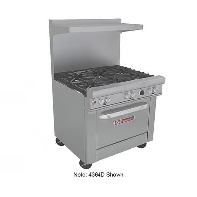 36 Commercial Stainless Steel Gas Range, 36 Griddle with Standard Oven