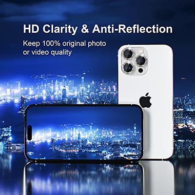 For iPhone 13 14 Pro Max,Plus Metal Ring Tempered Glass Camera Lens  Protector