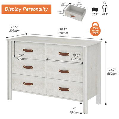 YILQQPER Dresser for Bedroom with 5 Drawers, Tall Storage Tower for Closet,  Living Room, Nursery, White Dresser with Sturdy Steel Frame, Fabric Bins,  Leather Finish, Wood Top, White - Yahoo Shopping