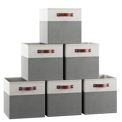 Casafield Set Of 6 Collapsible Fabric Storage Cube Bins, White