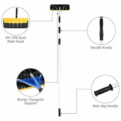 Goplus Roof Snow Rake, 21FT Telescopic Aluminum Snow Removal Tool