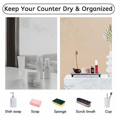 Diatomaceous Earth Sink Tray Soap Sponge Toothbrush Holder Cup