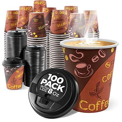 Disposable Coffee Cups with Lids 16 oz (100 Pack) - To Go Paper for Hot &  Cold Beverages, Coffee, Tea, Chocolate, Water, Juice Eco Friendly - Yahoo  Shopping