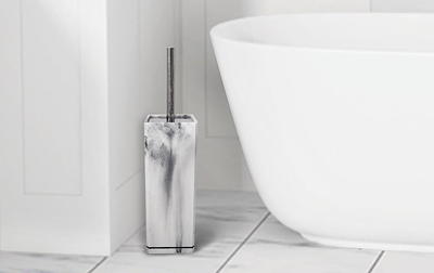 Ceramic Toilet Brush Holder White - Bath Bliss