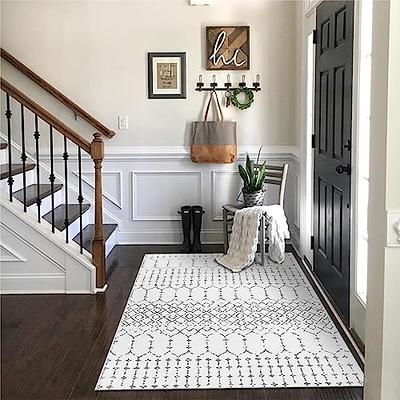 Lahome Boho Washable Rugs for Bedroom - 3x5 Area Rugs for Living Room Throw  Non-Slip Thin Entryway Rug Kitchen Rugs Grey Oriental Distressed Print