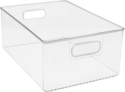 Sorbus 2 Plastic Storage Bins, Clear Kitchen, Pantry, and Bathroom Organizer with Lids and Handles