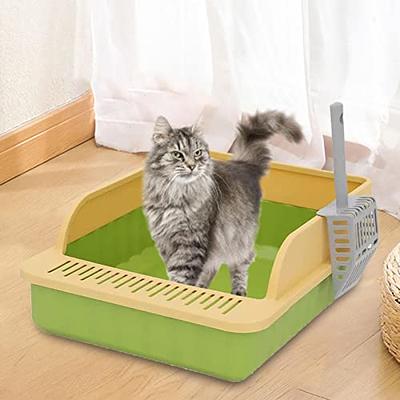 MagiDeal Pet Litter Tray Potty Toilet High Sided Cat Litter Box for Small  and Medium Cats, Green Yellow - Yahoo Shopping