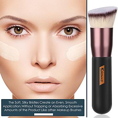 KINGMAS Angled Top Foundation Brush, Premium Kabuki Makeup Brush for  Liquid, Blending, Cream, Powder,Blush Buffing Stippling Face Makeup Tools  Black - Yahoo Shopping