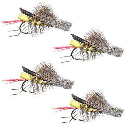 3-pack Yellow Godzilla Foam Body Grasshopper Dry Fly Fishing Fly