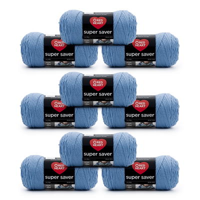 Red Heart Super Saver #4 Medium Acrylic Yarn, Soft White 7oz/198g, 364 Yards (9 Pack), Size: Medium (4)