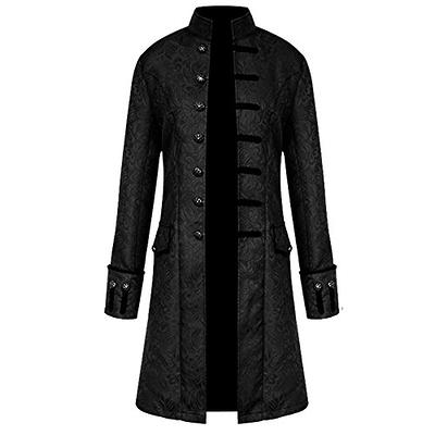 H&ZY Men Steampunk Vintage Jacket Halloween Costume Retro Gothic Victorian  Frock Coat Uniform Black - Yahoo Shopping