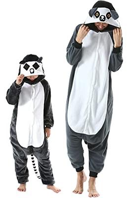 DarkCom Animal Onesie for Kids,Flannel Cosplay Lemur Halloween