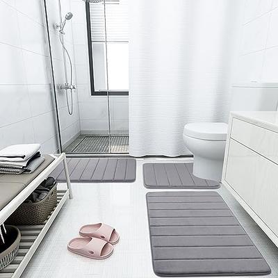 Bathroom Rugs Non Slip, Large Bath Rugs for Bathroom Decor, Bathroom Shower  Floor Mat, Machine Washable Bath Rug Runner, 16X24, Grey