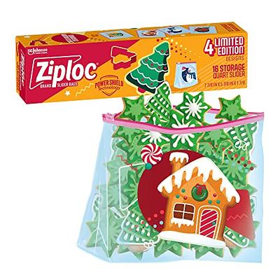 Ziploc Quart Food Storage Slider Bags, Power Shield Technology For More  Durability, 16 Count, Holiday Designs, Packaging May Vary 