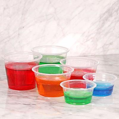 DuraHome Plastic Portion Cups with Lids 2 oz. 150 Pack Condiment Sauce Snack Souffle Dressing, Jello Shot Cup Containers, BPA