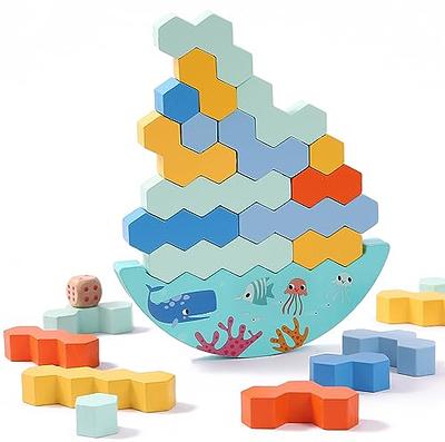 T'PUPU Tetra Tower Balancing Stacking Toys,Board Games for Kids &  Adults,Tetris Balance Game Building Blocks,Perfect for Family Games,  Parties, Travel