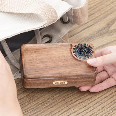 Desktop Organizer Box - Black Walnut Wood - ApolloBox