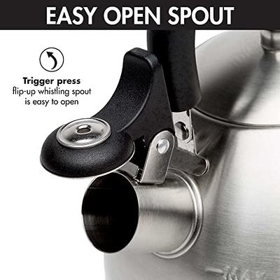 3L Loud Whistle tea Kettle for Stovetop, Unique Stainless Steel with Wood  Handle Tea Pots for Tea Boiling water for heat Source Green 