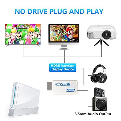 CUDCAY 3 in 1 Wii HDMI Adapter Wii to HDMI Adapter for Smart TV +