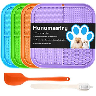 2 Pack Licking Mat for Dogs and Cats, Slow Feeder Silicone Frozen Treat  Lick Pads with Suction Cups for Butter Food Yogurt Peanut - Small Sized