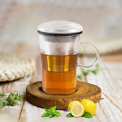 Glass Tea Cup With Infuser And Lid