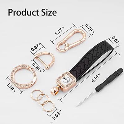 QBUC Genuine Leather Car Keychain,Universal Heavy Duty Metal Key Chain Accessories,Car Fob Key Keychain Holder with 360 Degree Rotatable Snap Swivel