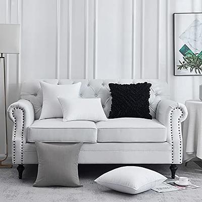  FAVRIQ 18 x 18 Throw Pillow Inserts with 100% Cotton Cover  Square Cushions for Chair Bed Couch Car Down Alternative Pillow Form Sham  Stuffer Decorative Pillow Insert White Sofa Pillow (Set
