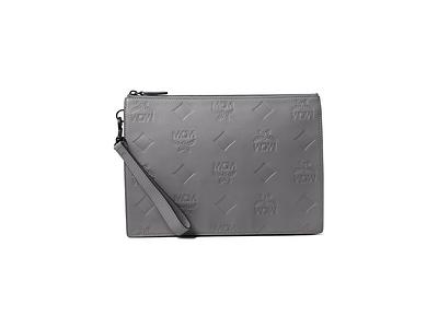 Mcm Large Aren embossed-monogram Leather Wallet - Black