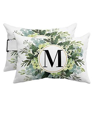 18X18 GREEN WHITE LEAVE BOTANICAL WATERCOLOR INDOOR OUTDOOR THROW