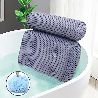 Luxury Non-Slip Spa Bathtub Pillow with 6 Suction Cups, 3D Mesh Spa Bath  Pillow Home Spa Tub Pillow Bath Cushion for Head, Neck, Back and Shoulders