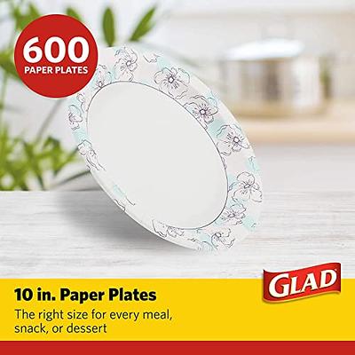 Glad Everyday Round Disposable Paper Plates with Camo Design | Heavy Duty Soak Proof, Cut-Resistant, Microwavable Paper Plates for All Foods & Daily
