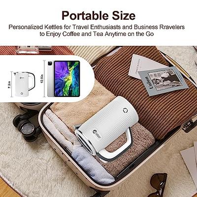  Small Kettle Electric, 0.8L Double Wall Portable Travel Kettle  with 304 Stainless Steel, 600W Mini Hot Water Boiler with Auto Shut-off,  Fast Boil, BPA-Free: Home & Kitchen