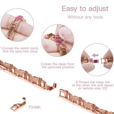 VISOOM Gold Bracelet Compatible for Series 9/8 Gold Apple Watch Band  41mm/40mm/38mm Series 7/SE Women Dressy Luxury Wristband Jewelry Metal  Watch