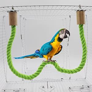 Bird Perch Stands Rope Parrot Standing Pole Wood Stick Grinding Paw  Climbing Branch Trainig Toy Birdcage Accessories For Parakeets Cockatiels  Lovebird