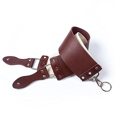 Knives Sharpening Belt Genuine Leather Strop Strap Barber Straight