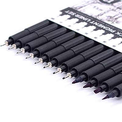 Ohuhu Fineliner Drawing Pens: 8 Sizes Fineliner Pens Pigment Black Ink  Micro Pens Assorted Point Sizes Waterproof for Writing Drawing Journaling  Sketching Anime Manga Watercolor Artists Beginners