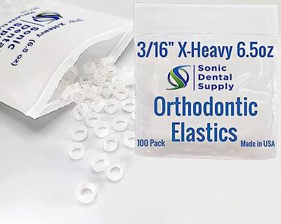 SmileOrtho Orthodontic Rubber Bands Rubber Rings 1/4 Inch Light Force 2.5oz  for Braces Rubber Bands Dental Rubber Bands (1 Bag)