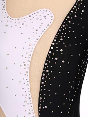 Yeahdor Women Ballet Dance Leotard Turtleneck Long Sleeve Gymnastics  Leotards Rhinestone Bodysuit Tops Black&White X-Large - Yahoo Shopping