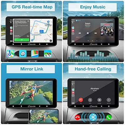 2023 Newest Carpuride Wireless Portable Apple Carplay & Android Auto 7 Inch  Touchscreen Car Radio Receiver with Mirror, Bluetooth, Google, Siri, FM