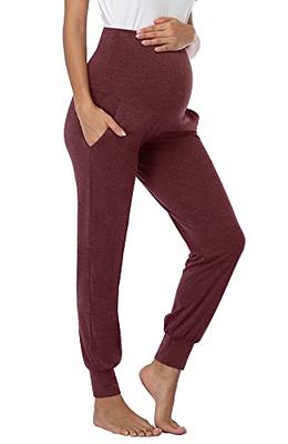 PACBREEZE Women's Maternity Pants Lounge Workout Joggers Over The Belly  Pajama Sweatpants Stretchy Pregnancy Pants(Heather Burgundy,Small) - Yahoo  Shopping