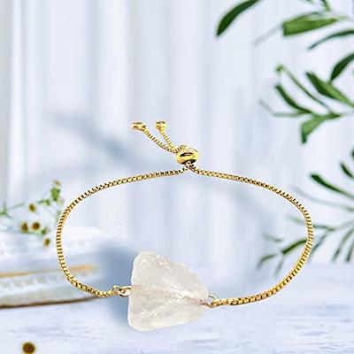 14K GF Gold Stress and Anxiety Relief Crystal Healing Bracelet for Wom
